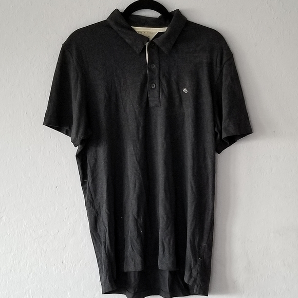 Rag & Bone Charcoal Polo Large - Picture 2 of 6